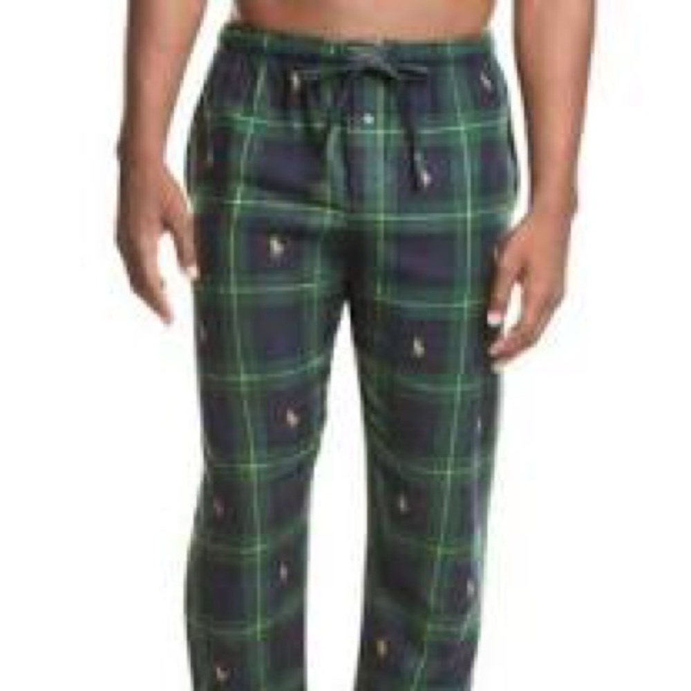 Ralph Lauren Polo flannel pants green plaid XL
